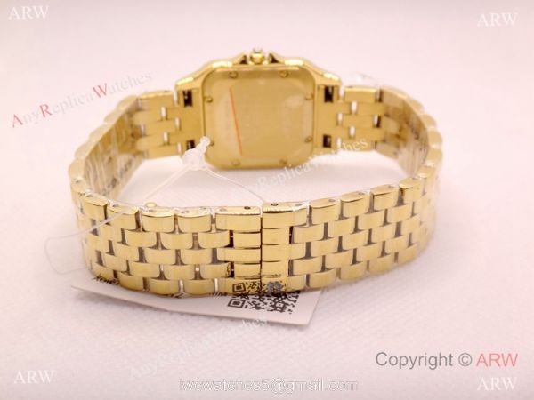High Quality Cartier Panthere de Watch Yellow Gold Diamond Bezel 27mm 5