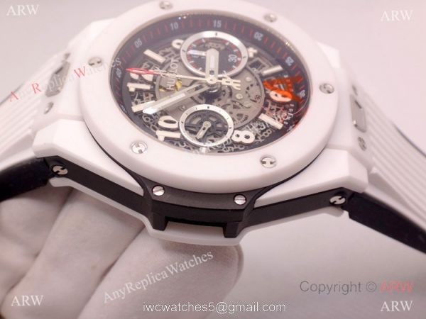 Super Clone Hublot Big Bang Unico White Ceramic Men Watch HUB1220 Movement 5