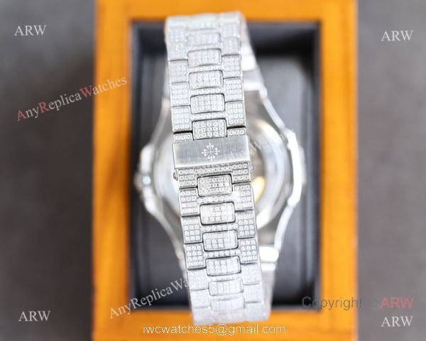 Swiss Grade One Patek Philippe Iced Out Nautilus 9015 Watch Full Diamond 5