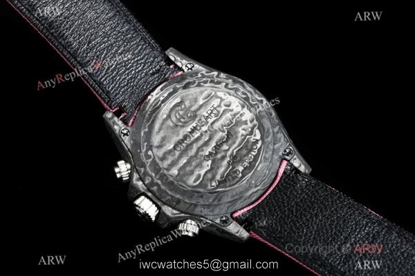 New! TW Swiss Rolex Carbon-Lime Daytona 7750 Watch Pink Fabric Leather Band 5