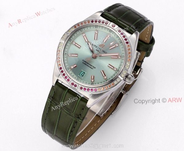 Buy Breitling Chronomat For Women Replica Watches Green Dial 5