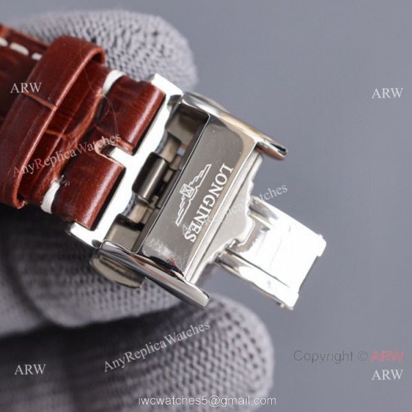 Swiss Quality Longines Master 40mm Leather Strap Arabic Numerals 8215 Movement 5