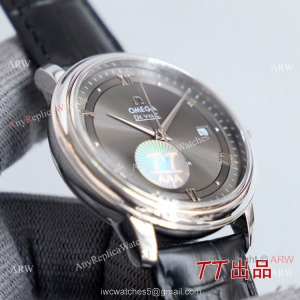 Swiss Quality Omega DeVille Co-Axial SS Rhodium Grey Dial Watch 8215 Movement 5