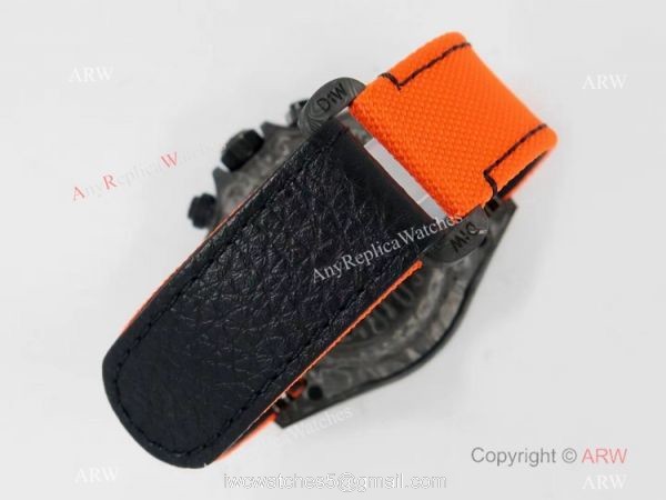 Super Clone Rolex Diw Daytona Noob Factory Forged Carbon Orange Nylon Strap Swiss 4130 5