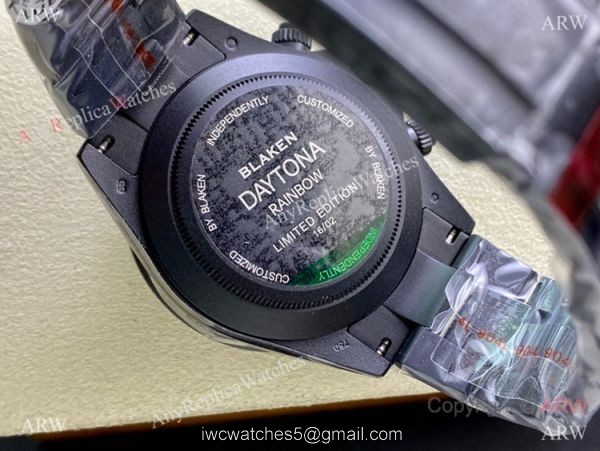 (2022 New) IPK Factory Rolex Blaken Daytona Rainbow DLC Coated Watch 40mm 5