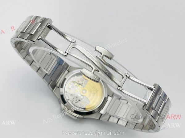3K Factory 1:1 Best Edition Patek Philippe Nautilus Ladies 34mm Watch Silver Steel White Dial 5