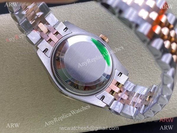 Swiss Copy Rolex Datejust 2-Tone Rose Gold Mop Dial Diamond watch 31mm Mid-size 5