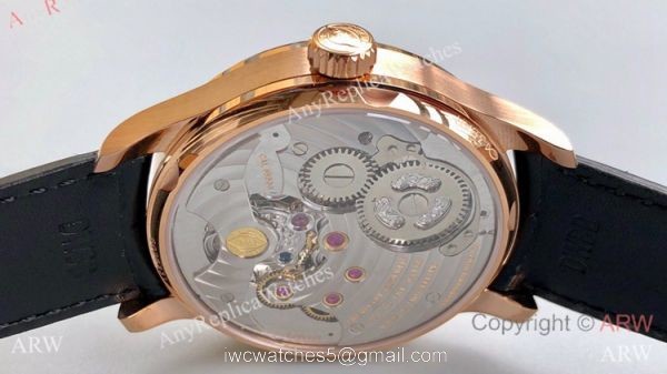 Super Clone IWC Portugieser Moon phase Tourbillon Edition Watch Rose Gold Black Dial 42mm 5