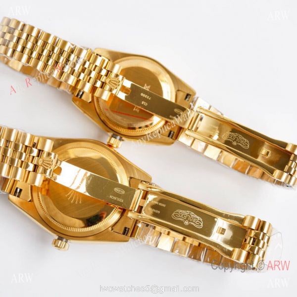 Replica ROLEX Datejust All Gold Diamond 28mm/36mm Citizen 8215 Watch 5