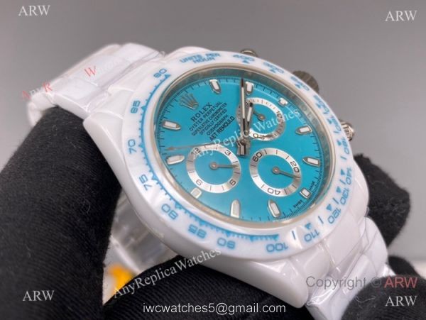 2022 New! AET Remould &8216;Abu Dhabi Sapphire Rolex Daytona Noob 4130 Baby blue Face Watch 5
