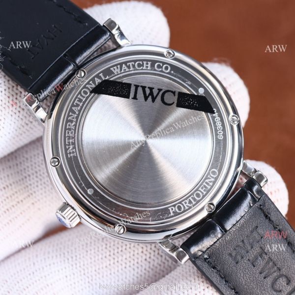 Knock-off IWC Portofino Citizen 9015 White Face Black Strap Watch 5