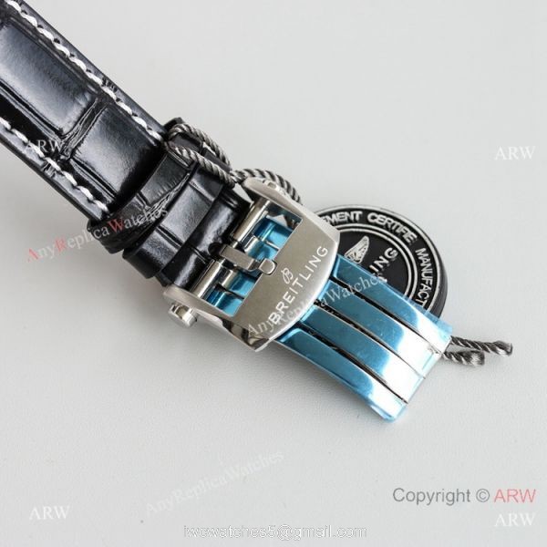 Swiss Copy Breitling Premier DayDate Automatic Watch Black Leather Strap 40mm 5