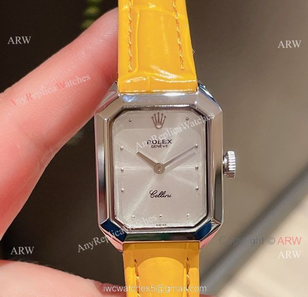 Replica Rolex Cellini Stainless Steel Case Gray Dial 24mm Lady Watch 5