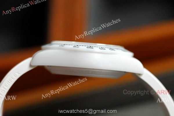 New! Swiss Replica Rolex Daytona AET Modified White Ceramic Black Crown watch A7750 Movement 5