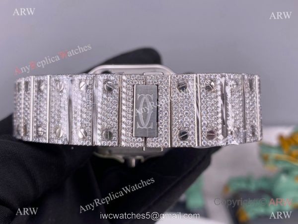 TW Factory Santos de Cartier Skeleton Watch Iced Out Cartier Automatic 5