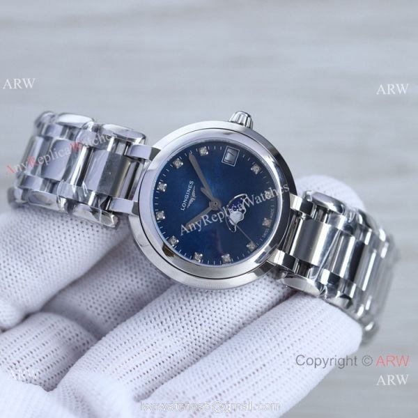 Swiss Quartz Longines PrimaLuna Moon Watch White Mop Face AAA Replica 5