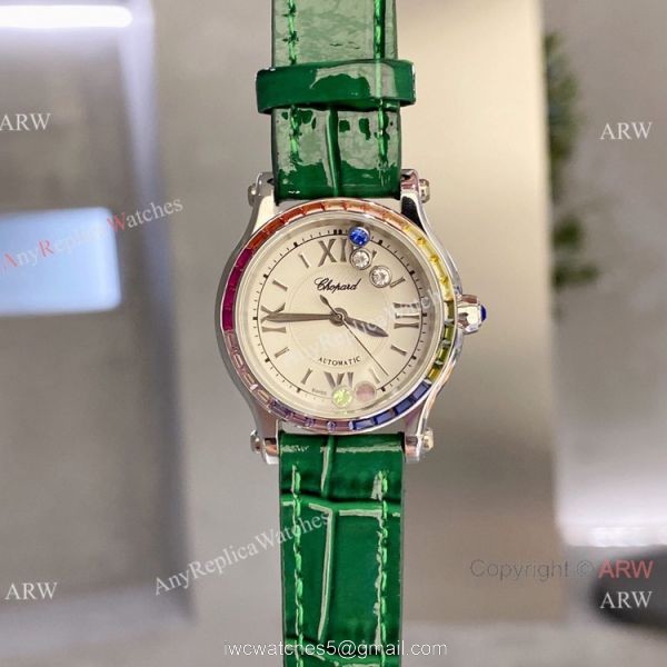 Chopard Happy Sport 30 Watch Rainbow bezel 2-Tone Rose Gold 5