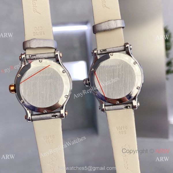 Knockoff Chopard Happy Sport Watch Rhodium Grey Rose Gold quartz 5