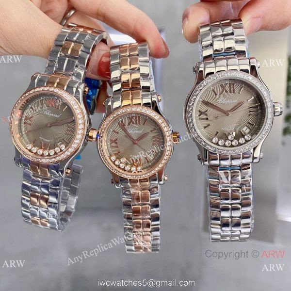 Knockoff Chopard Happy Sport quartz Watch Rhodium Grey Stainless Steel 5