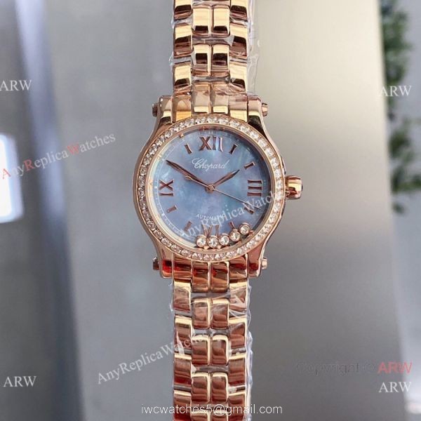 Copy Chopard Happy Sport 30mm quartz Watch Pink Rose Gold Case 5