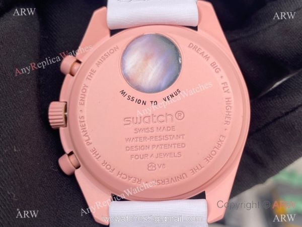 2022 New! Replica Swatch x Omega Mission to Venus Watch Pink Version 5