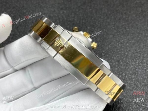 Better Factory BTF Swiss 4130 Rolex Daytona Two Tone Gold Champagne Watch Custom 5