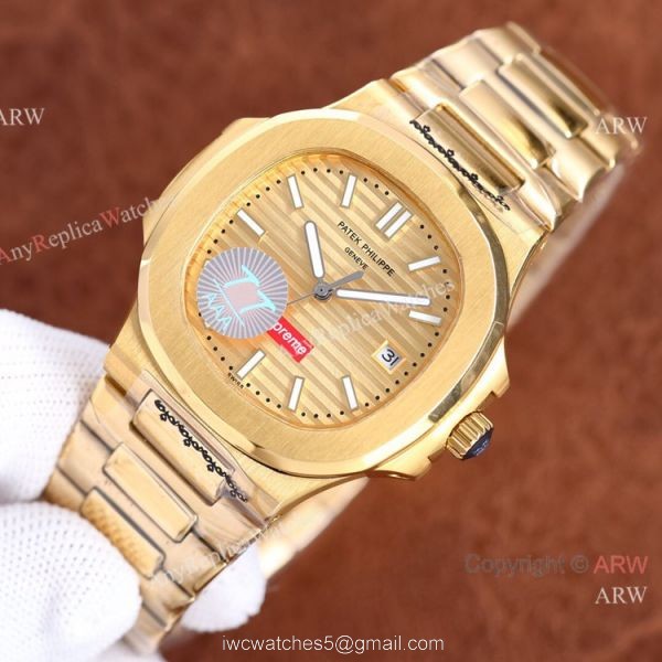 Swiss Quality Copy Patek Philippe Nautilus x Supreme Citizen Watch Yellow Gold 5