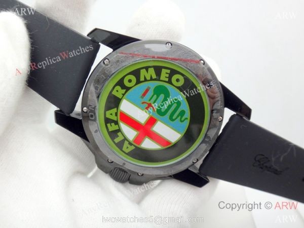 Fake Chopard Alfa Romeo Chronograph Black Dial Watch Red Hands 5