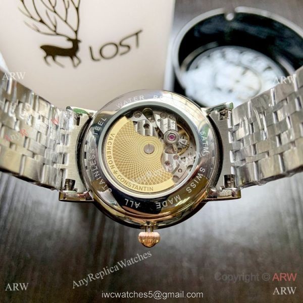 Top Grade Vacheron Constantin Moon phase Watch 2-Tone Rose Gold 40mm 5