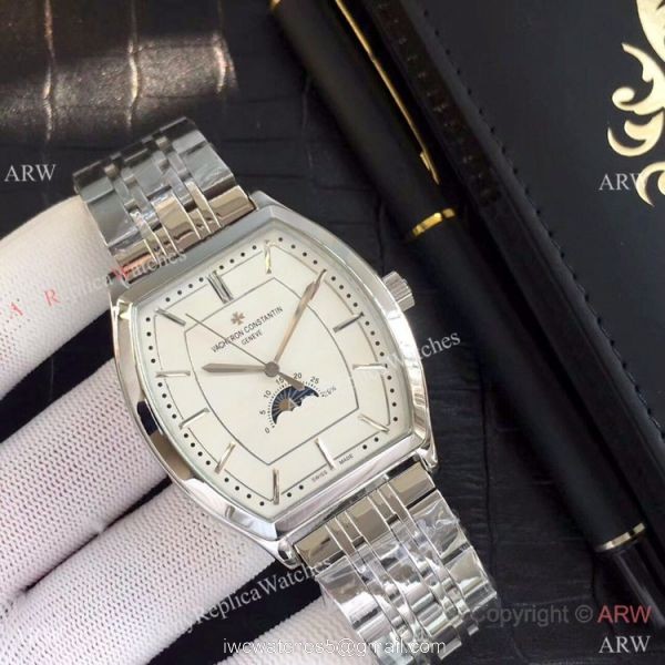 Stainless Steel Vacheron Constantin Replika Watch w/ Moon phase 5