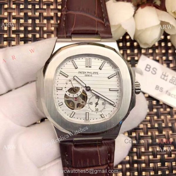 Replica Patek Philippe Tourbillon Nautilus Stainless Steel Watches 42mm 5