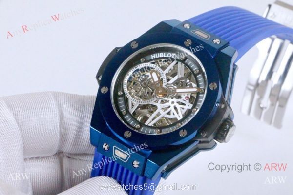 Best Imitation Watches From China New Hublot Big Bang Blue Skeleton Watch 5