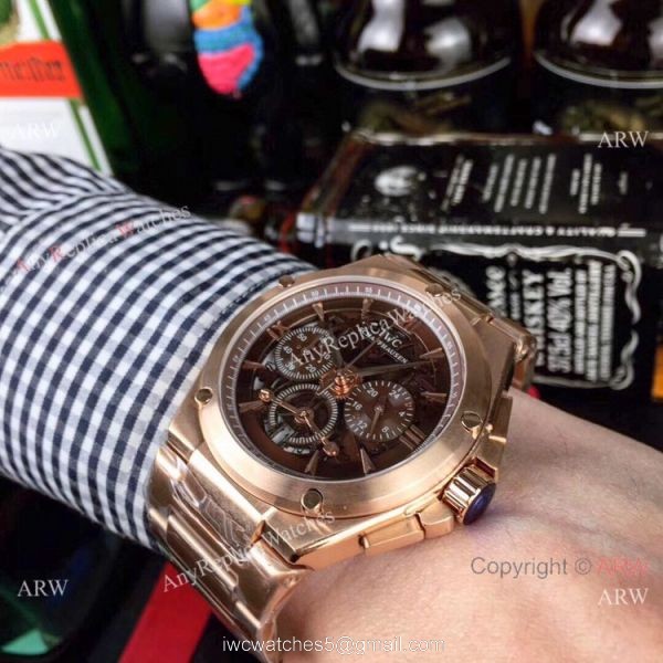 Fake IWC Aquatimer Chronograph Rose Gold Men Watches 42mm 5