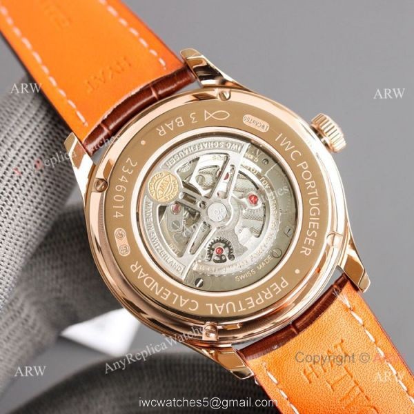 Swiss Replica IWC Portugieser Perpetual Calendar Rose Gold Watch 2020 New 5