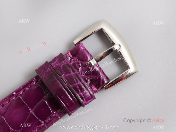 2021 New Franck Muller Long Island 952QZ Purple Leather Strap Franck Muller 1:1 Copy Watch 5
