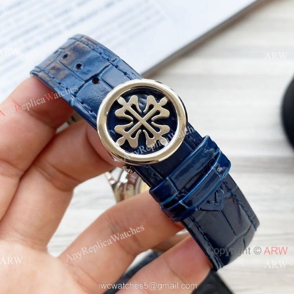 New Clone Patek Philippe Nautilus Annual Calendar watch Baby-Blue Face Rose Gold 42mm 5