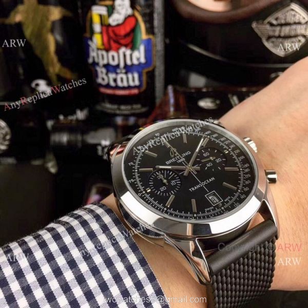 Best Quality Breitling Transocean Blue Dial Chronograph Watches Men 6