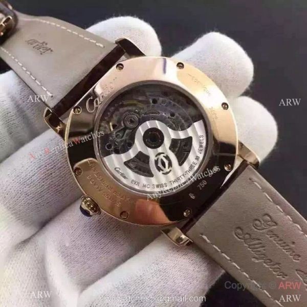 Copy Swiss Cartier Louis Moon Phase Watch Rose Gold 6