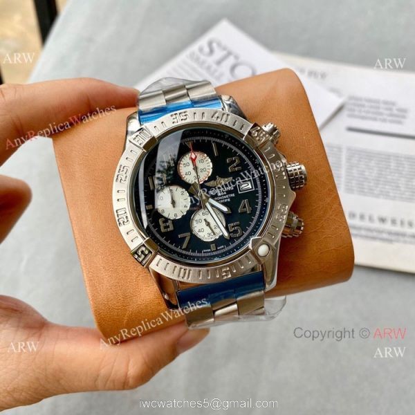 Best Copy Breitling Super Avenger II Watch White Dial Leather Band 6