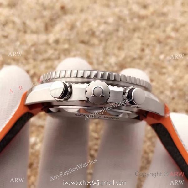 (OM)Swiss Replica Omega Seamaster 600m 9900 Watch SS Gray Gummy Strap 6