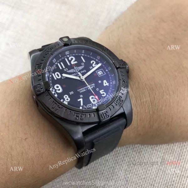 Fake Breitling Colt Skyracer Black Steel Case Automatic Movement Black Rubber Strap Watch 6