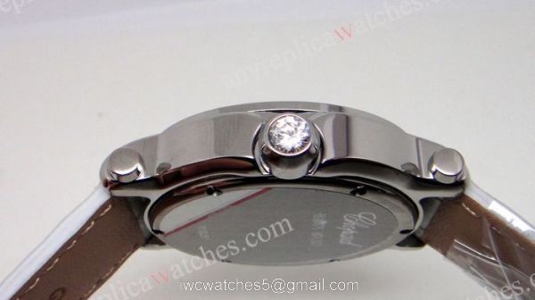 Swiss Quality Happy Sport Chopard Ladies Watch / White Leather / Diamond Watch 6