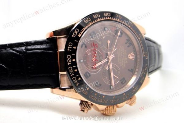 Replica Rolex Daytona Watch Rose Gold Case / Chocolate Dial / Black Ceramic Bezel 6