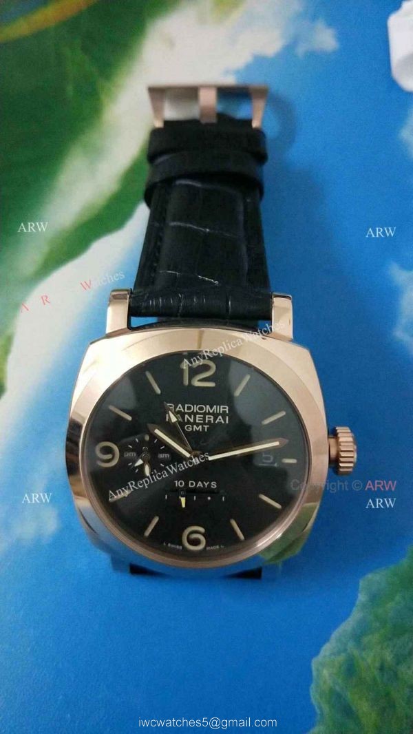 Radiomir Panerai 1940 10 Days GMT Automatic Replica Watch Rose Gold Pam625 6