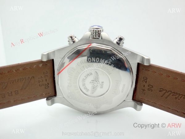 Replica Breitling Super Avenger II White Dial Brown Leather Band Watch 6