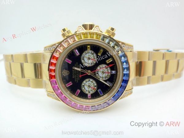 Rolex Rainbow Replica Watch 40mm Yellow Gold Automatic Movement 6