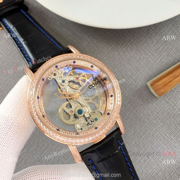 Copy Golden Bridge Corum Watch Diamond Bezel Rose Gold 6