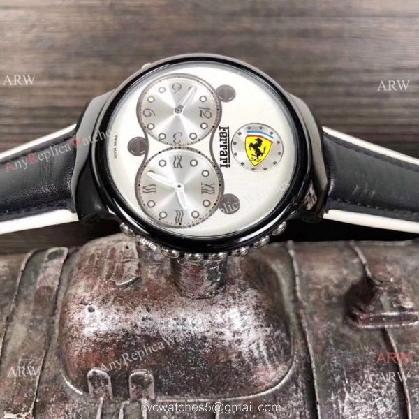 High Quality Copy Ferrari Quartz Watches White Dial Black Case 6