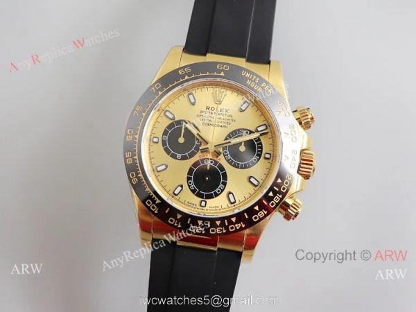 Noob Factory V3 Rolex Daytona Men Watch Gold Case Oysterflex Strap 6
