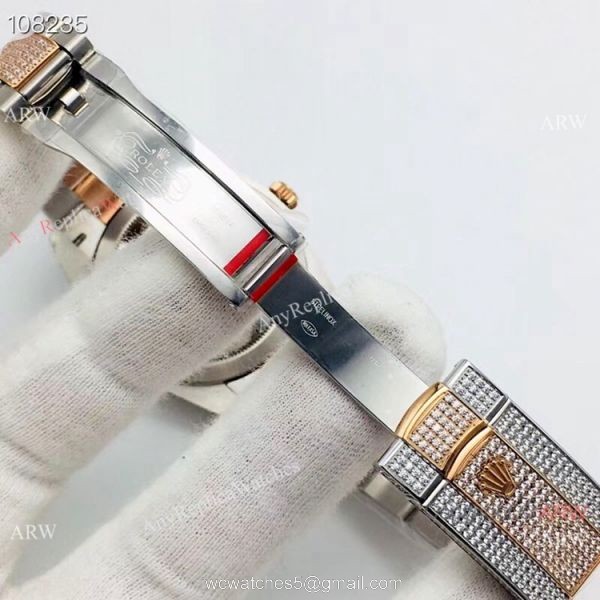 Swiss 2824 Rolex Datejust 41mm Iced Out Watch / Best AAA Replica Watches China 6